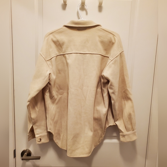 SHEIN Frenchy Flap Pocket High Low Hem Light Coat/Shacket - Picture 5 of 6